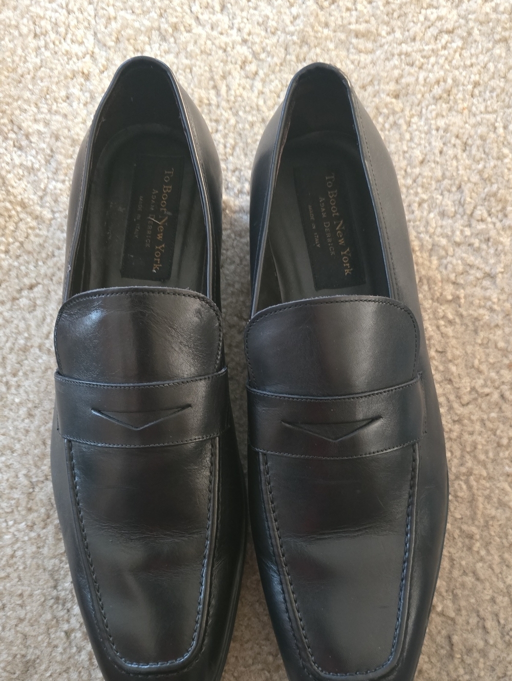 To Boot Black Leather Penny Loafers